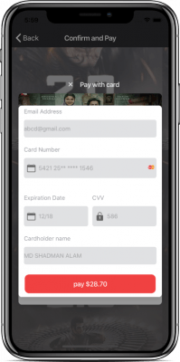 ionic 4 ticket booking app